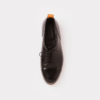 Handmade wholecut black leather shoes - front