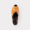 Hand woven sandal in black and natural leather - front