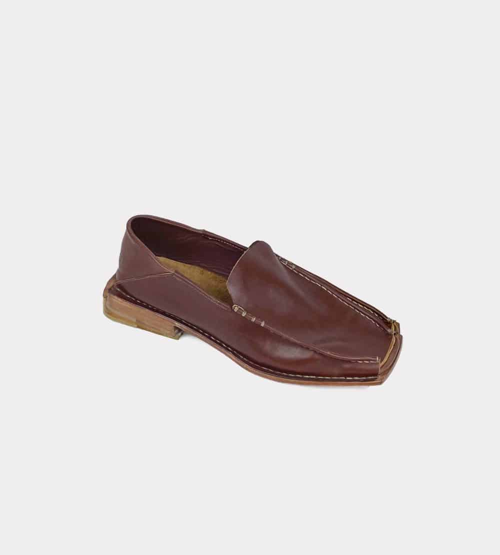 Brown soft loafers rigth view